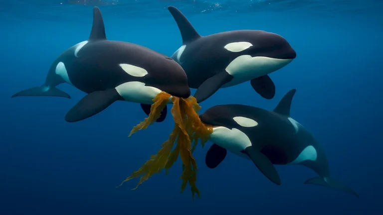 Orcas usam algas como ferramentas sociais em comportamento curioso no mar